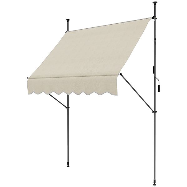 Outsunny Freistehende manuelle Markise mit ausziehbarem Vordach 2L x 1,2B x günstig online kaufen
