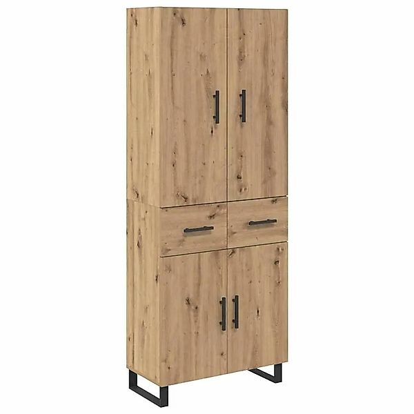 vidaXL Highboard 2-Tlg Artisan-Eiche Engineered Wood und Glas 3415965 günstig online kaufen