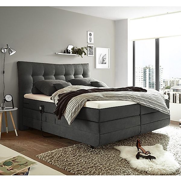 Lomadox Boxspringbett MALIBU-09, schlamm in 180x200cm günstig online kaufen