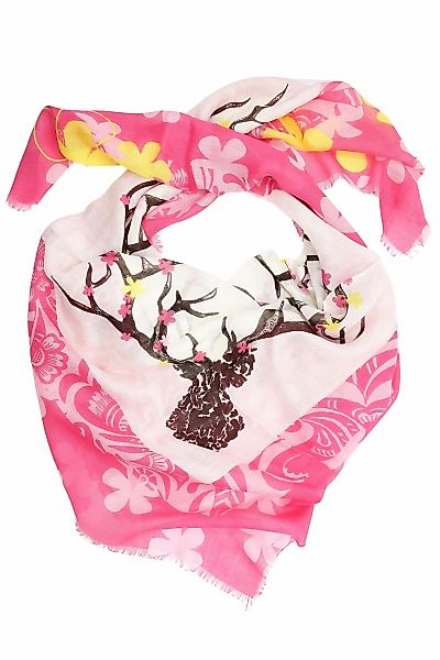 Allgäu Rebell Schal "Hirsch" 1 Stk. tlg. mit Blumen und großem Hirschgeweih günstig online kaufen