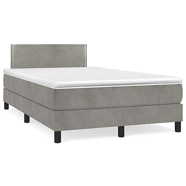 vidaXL Boxspringbett mit Matratze & LED Hellgrau 120x190 cm Samt 3270147 günstig online kaufen