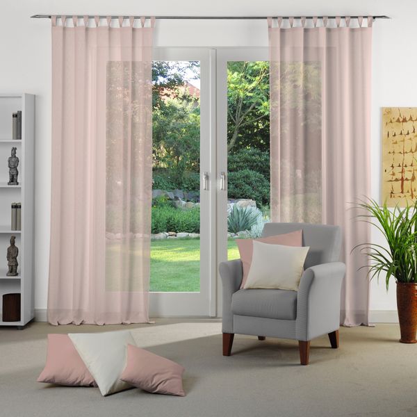 andas Vorhang "Elby 1" Schlaufen 1 Stk. tlg. transparent, basic, monochrom, günstig online kaufen