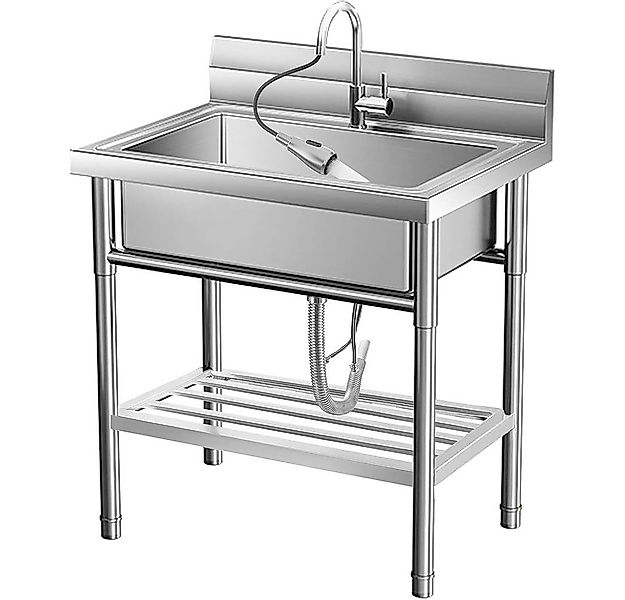 GarveeMore Waschbecken Edelstahl Utility Waschbecken Freistehende Single Bo günstig online kaufen