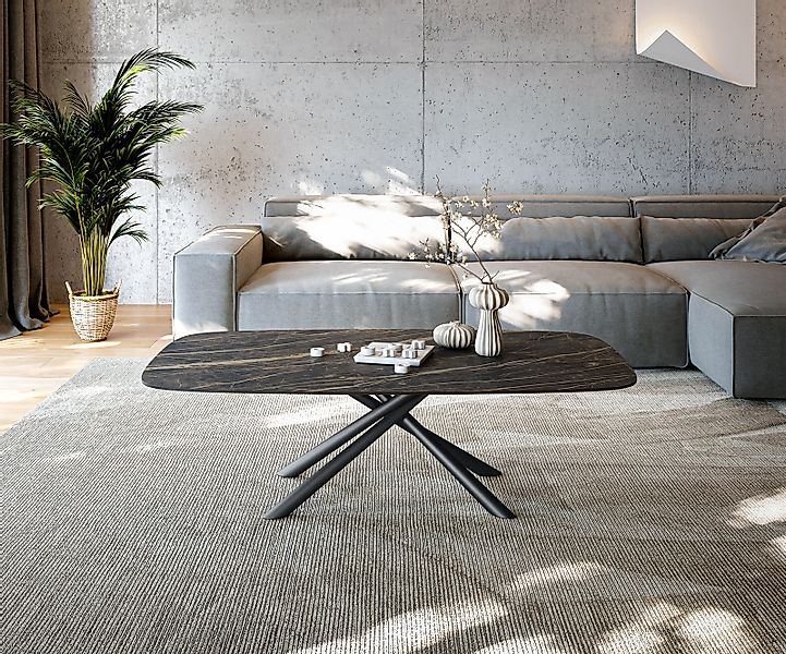 Couchtisch Edge Boot 140x80 cm Keramik Laminam® Noir Desir Braun Sarity Met günstig online kaufen