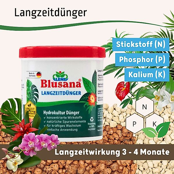 Blusana Pflanzendünger Hydrokultur NPK Nährstoffe Langzeitdünger, günstig online kaufen