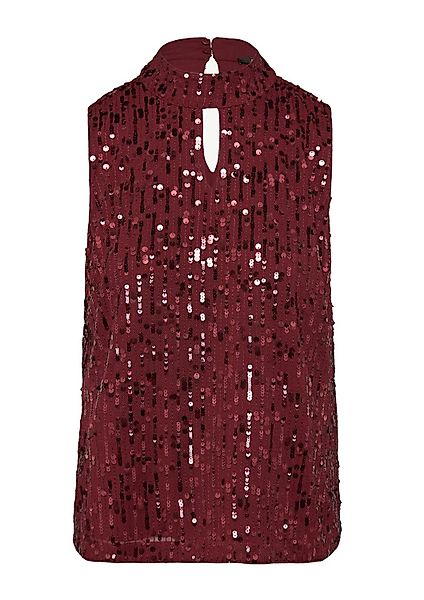 comma T-Shirt Paillettentop ärmellos, hochgeschlossen, mit günstig online kaufen
