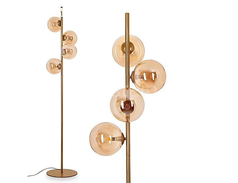hofstein Stehlampe moderne Stehlampe aus Metall/Glas in Messingfarben/Champ günstig online kaufen