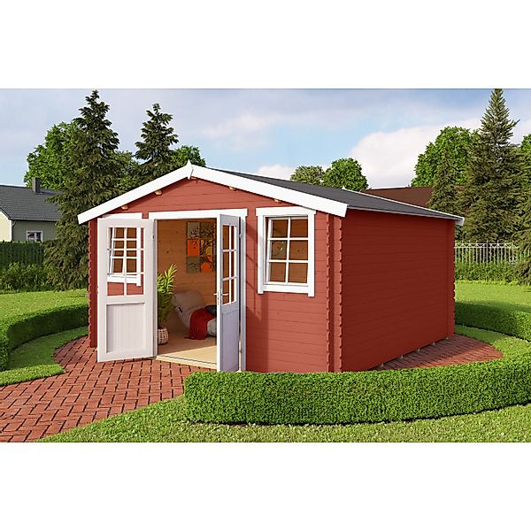 Lasita Holz-Gartenhaus Wels 4 Schwedenrot 425,1 cm x 410 cm günstig online kaufen