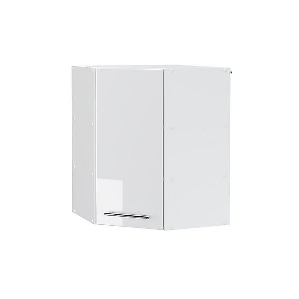 Vicco Eckhängeschrank Fame-Line Küchen-Eckschrank Weiß Hochglanz/Weiß 57 cm günstig online kaufen