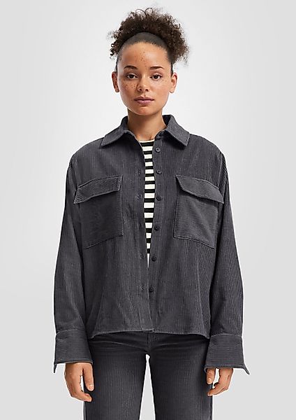 QS Langarmbluse Bluse Cord-Overshirt mit Brusttaschen günstig online kaufen