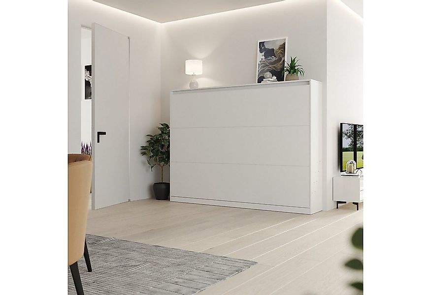 SMARTBett Schrankbett Classico 140x200 cm, 160x200 cm Horizontal Weiß Klapp günstig online kaufen