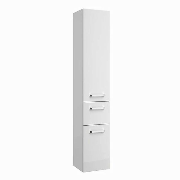 Lomadox Hochschrank FES-4010-66 Badezimmer in weiß glänzend mit Soft-Close günstig online kaufen