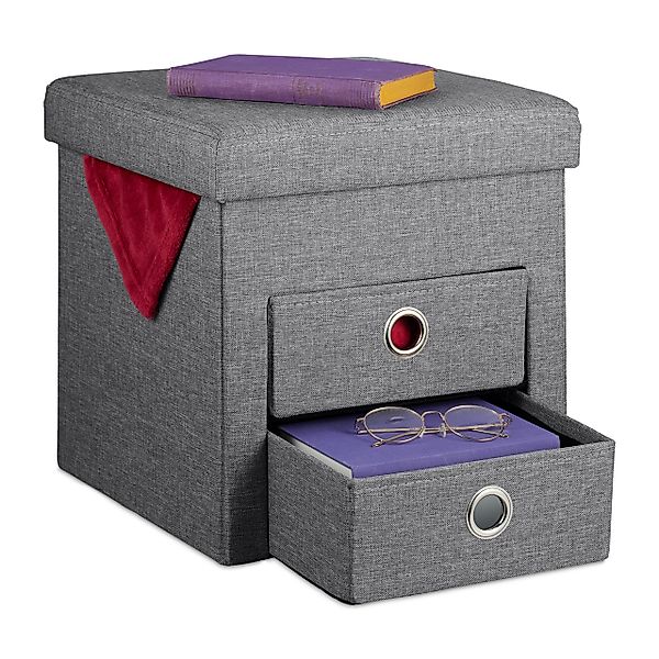 relaxdays Stauraumhocker Sitzhocker mit Stauraum 2 günstig online kaufen