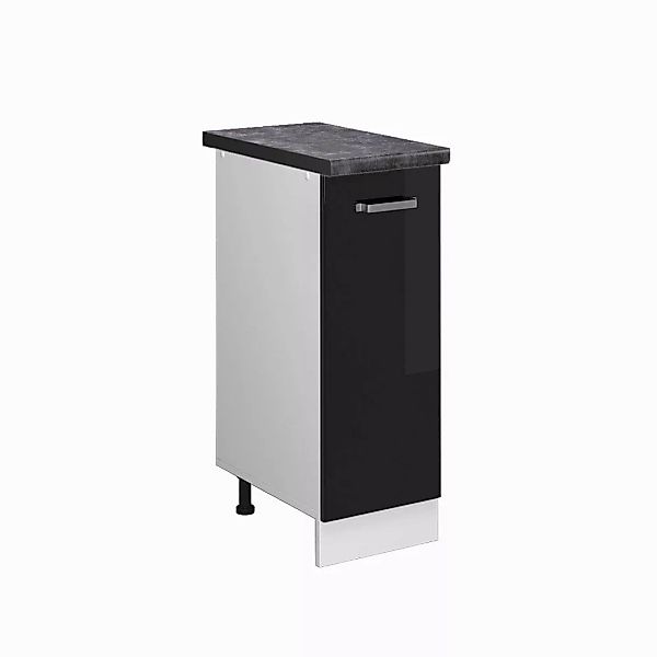 Vicco Apothekerschrank R-Line, Schwarz Hochglanz/Weiß, 30 günstig online kaufen