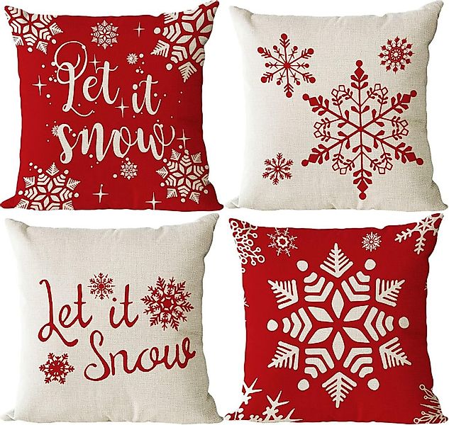 FELIXLEO Kissenbezüge Weihnachten Kissenbezug 45x45cm 4er Set Weihnachtsdek günstig online kaufen