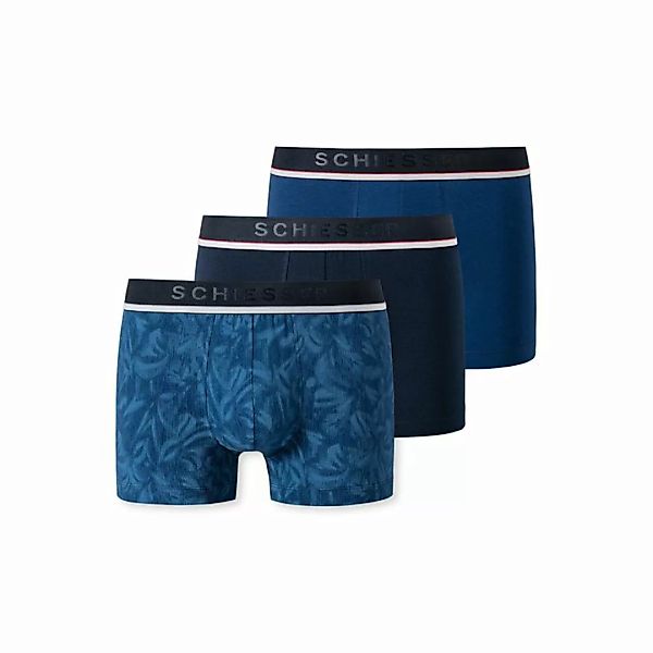 SCHIESSER Herren Shorts 3er Pack - Boxer Shorts, 95/5, Cotton Stretch Blau günstig online kaufen