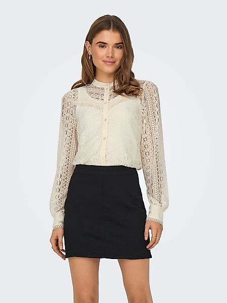 ONLY Spitzenbluse "ONLREBA LACE L/S SHIRT WVN NOOS" günstig online kaufen