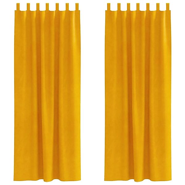 vidaXL Vorhänge 2 Stk Senfgelb 140 x 225 cm Samt 4107280 günstig online kaufen
