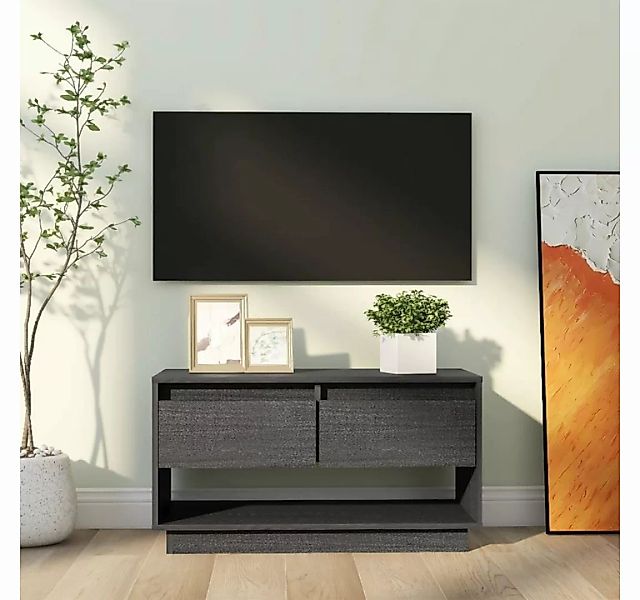 furnicato TV-Schrank Grau 74x34x40 cm Massivholz Kiefer günstig online kaufen