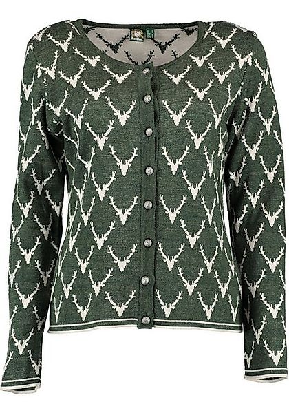 OS Trachten Strickjacke Wilumi Tailliert, lang geschnitten, Rundhals, Allov günstig online kaufen