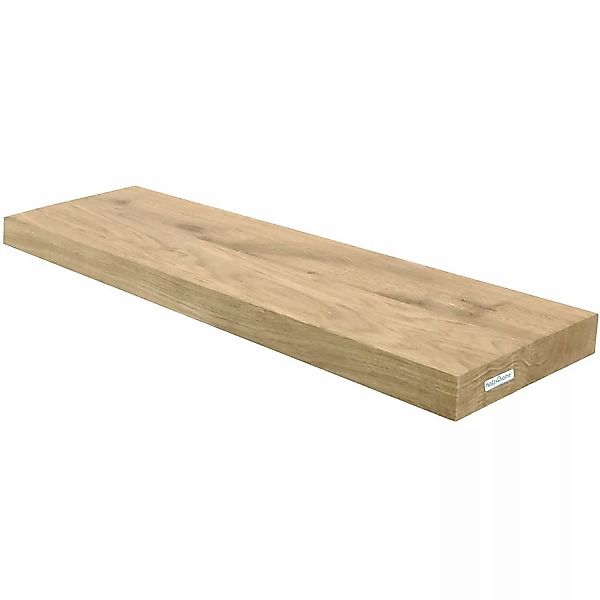 holz4home Schwebendes Wandregal aus Eiche 70cm Ohne Baumkante Hellgrau günstig online kaufen