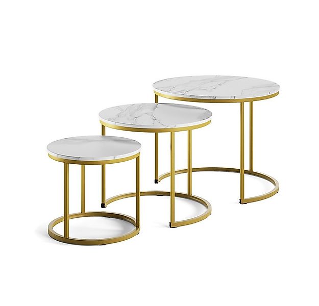 Vicco Couchtisch Montreal, Weiß/Gold, 55 x 55 cm 3 Teile (3-St) günstig online kaufen