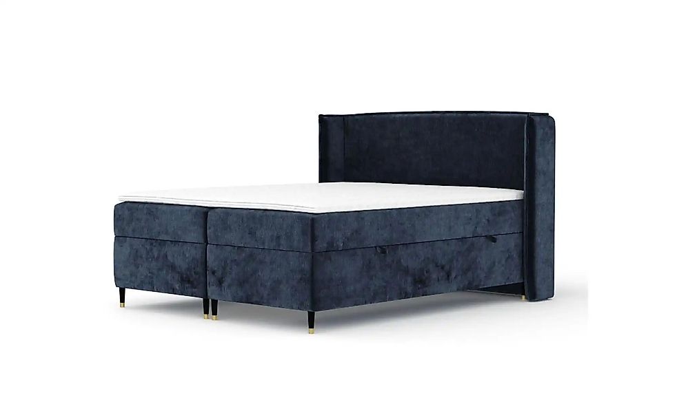 Boxspringbett mit Stauraum   ¦ blau ¦ Maße (cm): B: 218 H: 117 Betten > Kom günstig online kaufen