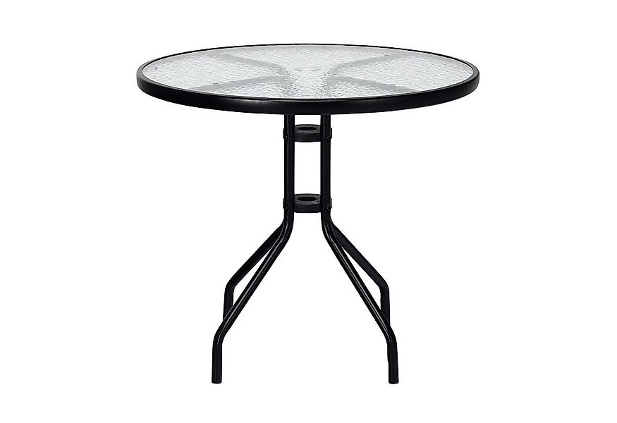 COSTWAY Gartentisch, Bistrotisch Glas, mit Schirmloch günstig online kaufen