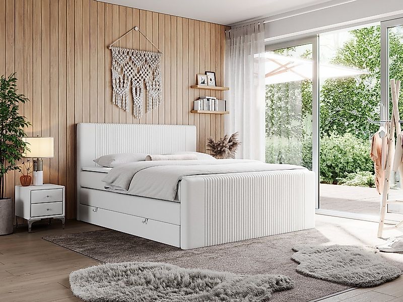 MKS MÖBEL Boxspringbett KING DOREN (Topper T25, Doppelbett, Bonellfedern), günstig online kaufen
