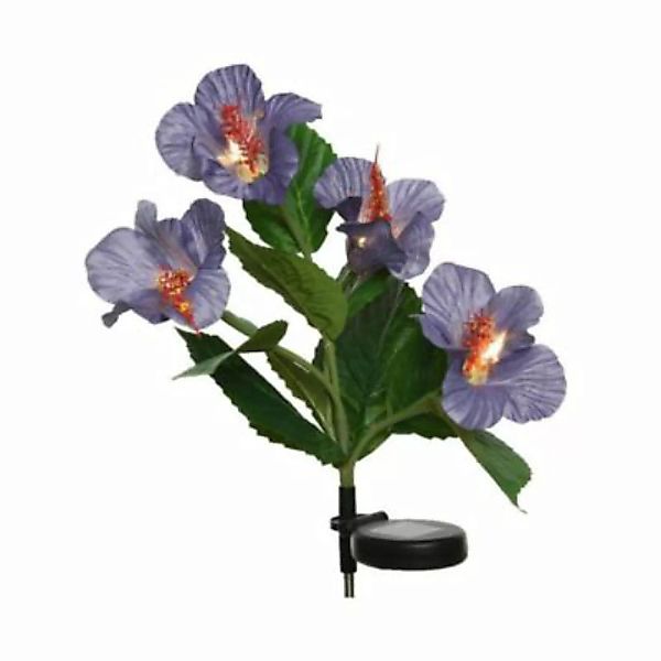 MARELIDA 2er Set LED Solar Gartenstecker Hibiskus Blume H: 73cm lila günstig online kaufen