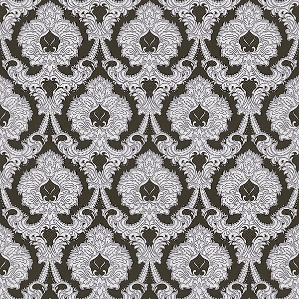 Bricoflor Neobarock Tapete aus Papier Barock Wandtapete in Schwarz Grau Ide günstig online kaufen