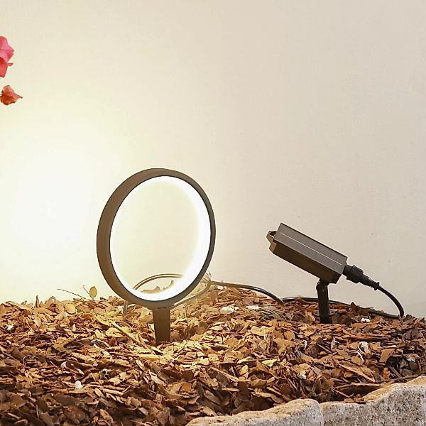 Lindby LED-Solar-Erdspießleuchte Syrene, 18 cm, schwarz, Alu günstig online kaufen