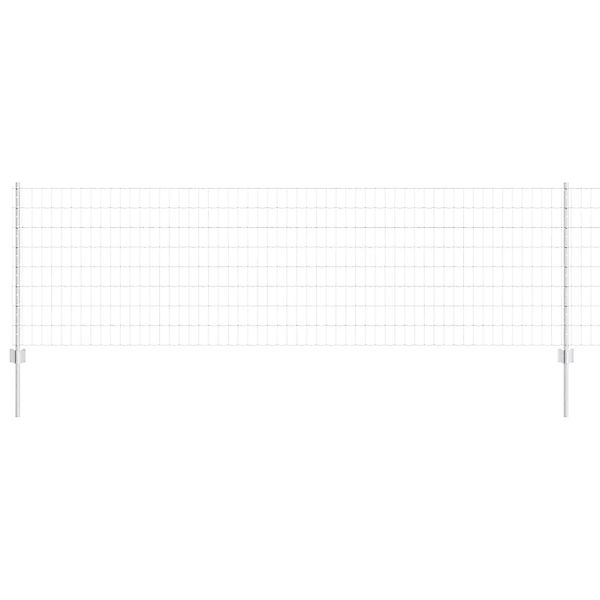 vidaXL Zaun mit Pfosten Silber 0,8 x 25 m Stahl 3336193 günstig online kaufen