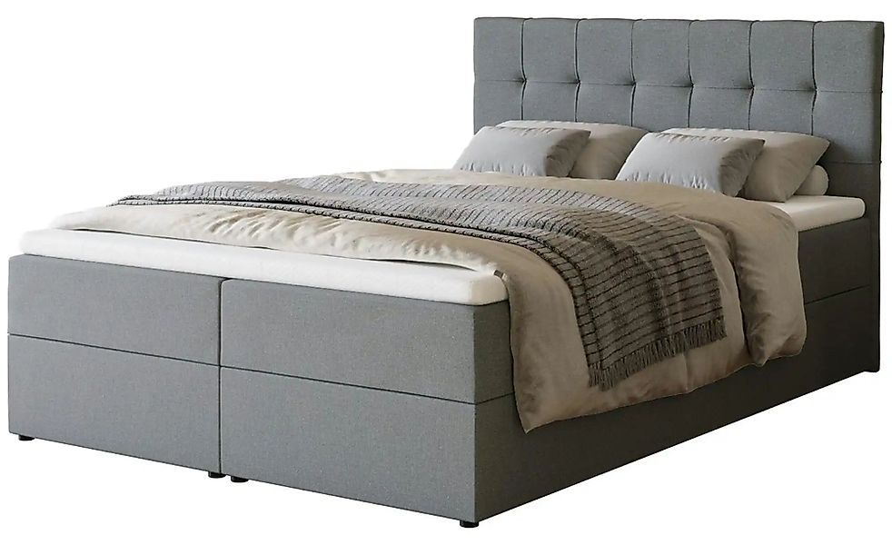 Boxbett mit Stauraum und Topper Dartford ¦ grau ¦ Maße (cm): B: 140 H: 102 günstig online kaufen