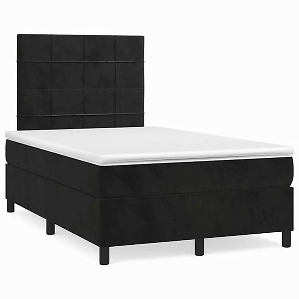 vidaXL Boxspringbett Boxspringbett mit Matratze Schwarz 120x200 cm Samt Bet günstig online kaufen