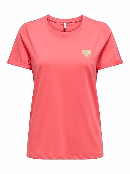 ONLY Kurzarmshirt "ONLKITA – T-Shirt mit Logo-Print und Rundhalsausschnitt" günstig online kaufen