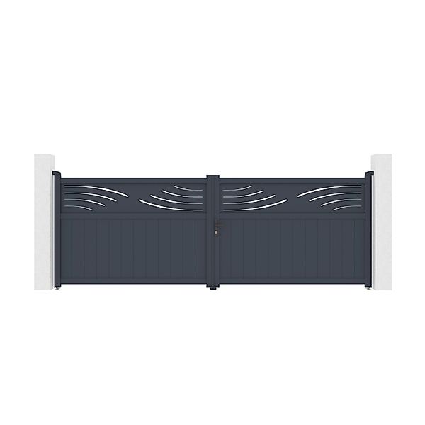 Casanoov Doppelflügeltor Aus Aluminium 4M Halti H 140Cm Grau günstig online kaufen