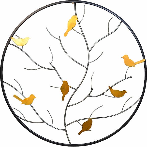 pajoma Wanddekoobjekt "Wanddekoration" goldene Vögel auf Herbstzweig, Metal günstig online kaufen
