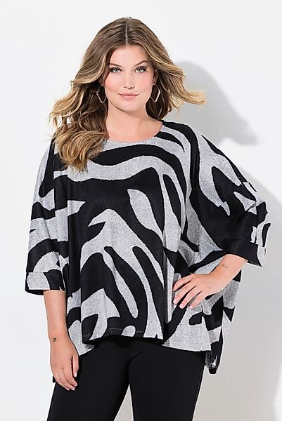 MIAMODA Strickpullover Pullover oversized Zebramuster 3/4-Ärmel günstig online kaufen