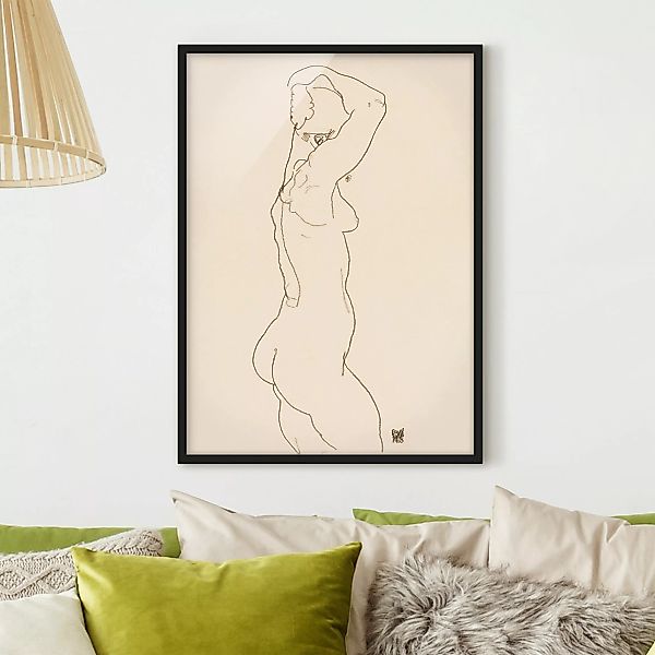 Bild mit Rahmen Egon Schiele - Weiblicher Akt günstig online kaufen