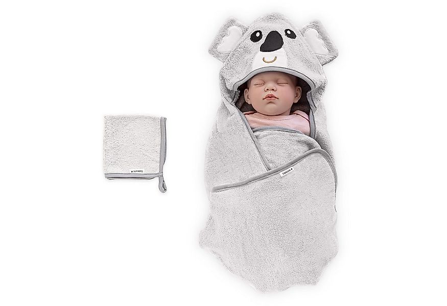 Navaris Badetuch Baby Handtuch mit Kapuze und Waschlappen - Set aus Bambus, günstig online kaufen