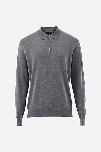 Strick Poloshirt langarm aus ultrafeiner Merinowolle günstig online kaufen