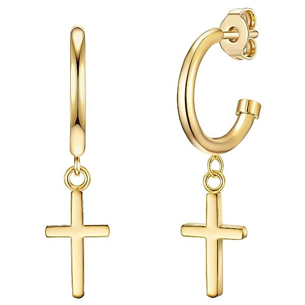 Eastside Paar Creolen Kreuz gelbgold, aus günstig online kaufen