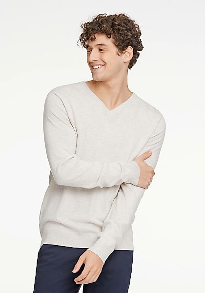 LINDBERGH Strickpullover meliert, mit V-Ausschnitt günstig online kaufen