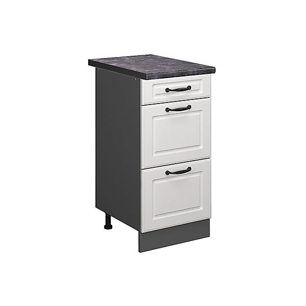 Vicco Küchenunterschrank R-Line Weiß Landhaus/Anthrazit 40 cm mit Schublade günstig online kaufen