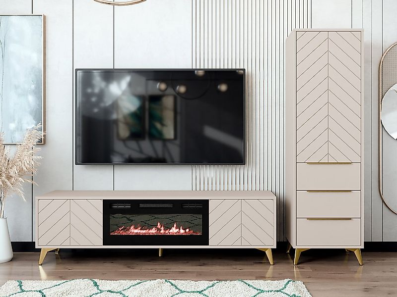 MIRJAN24 Wohnzimmer-Set Xylix III, (2er-Set, Kleiderschrank, TV-Lowboard mi günstig online kaufen