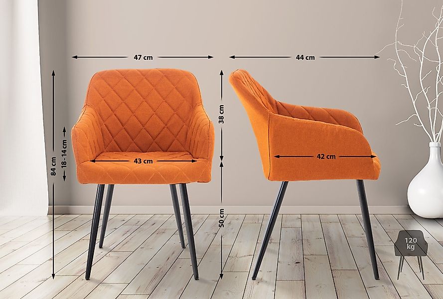 CLP Esszimmerstuhl Shila (2er Set), Samt günstig online kaufen