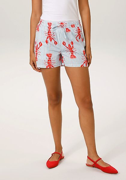 Aniston CASUAL Shorts gestreift und mit Krebsen bedruckt - NEUE KOLLEKTION günstig online kaufen