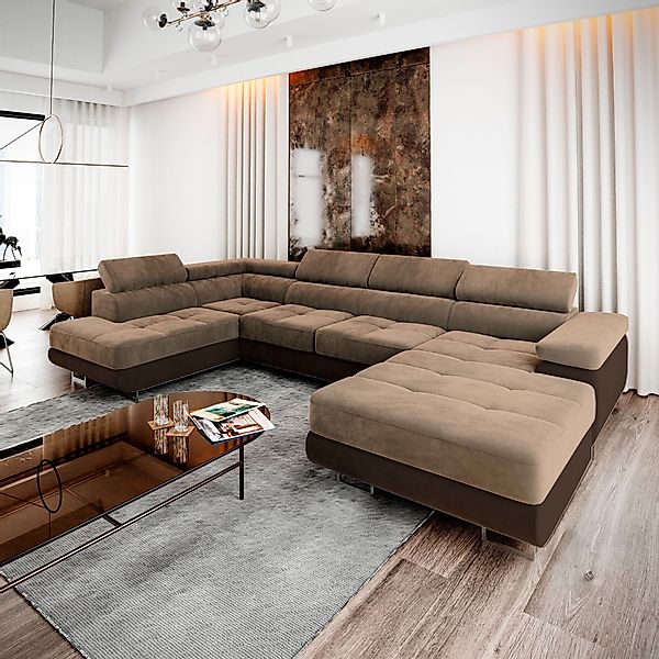 Masseno Ecksofa CASONE mit Schlaffunktion U-Form, günstig online kaufen