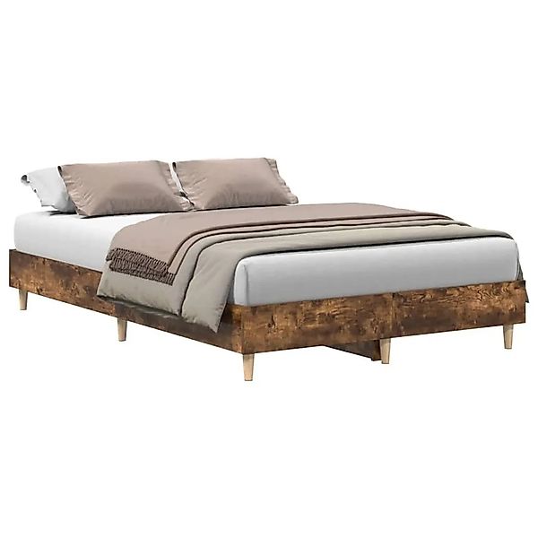 vidaXL Bettgestell Ohne Matratze Räuchereiche 120x200 cm Holzwerkstoff 8610 günstig online kaufen
